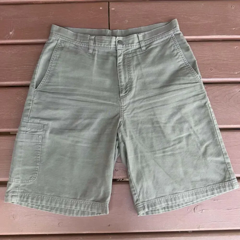 Patagonia Organic Cotton Green Canvas Utility Cargo Shorts Men's Size 32